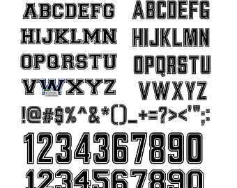 letter font for a jersey